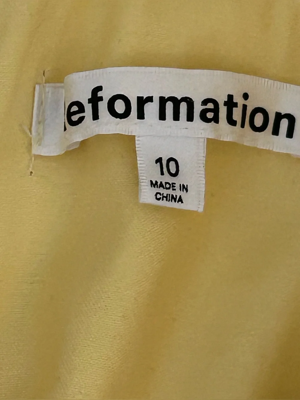 Reformation Joi Top Ruched Yellow Puff Sleeve Square Neck Smocked Size 10 $148